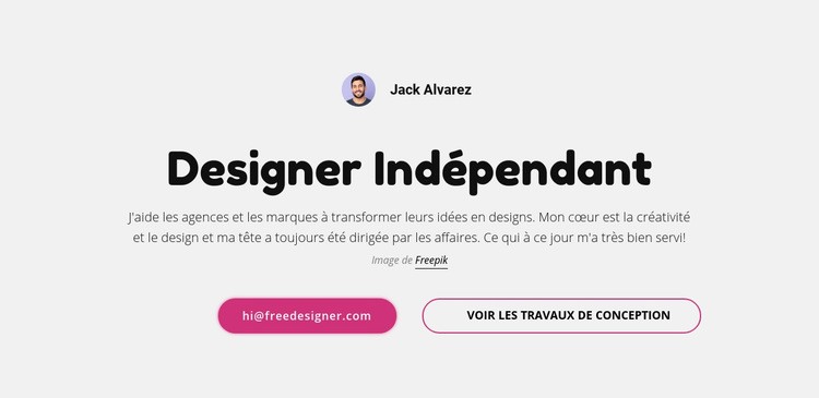 Je suis graphiste indépendant Modèle d'une page