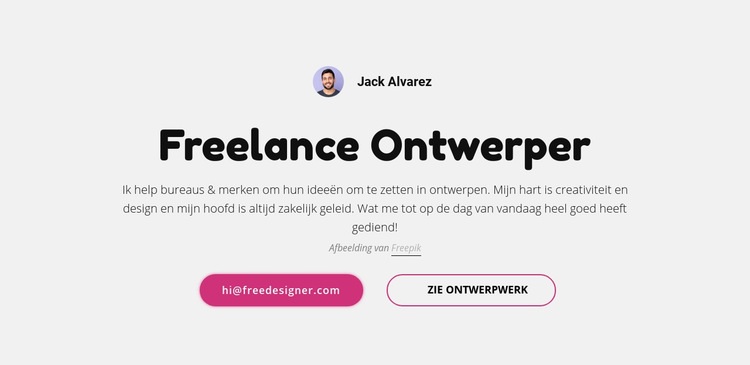 Ik ben freelance grafisch ontwerper Sjabloon