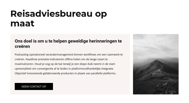 Stel je perfecte reis samen Website ontwerp