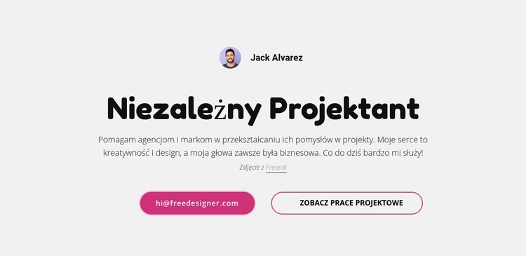 Jestem niezależnym grafikiem Kreator witryn internetowych HTML