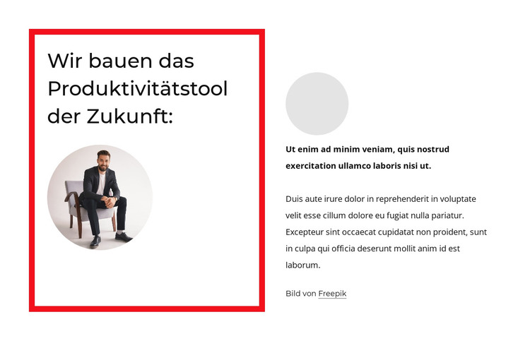 Produktivitätswerkzeug der Zukunft HTML-Vorlage