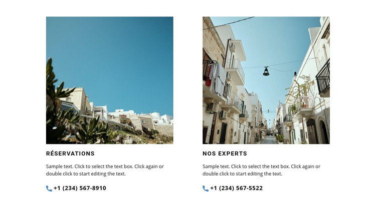 Réservation et nos experts Modèle HTML