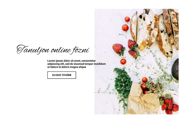 Tanulságok a gyönyörű ételek bemutatásában Weboldal sablon