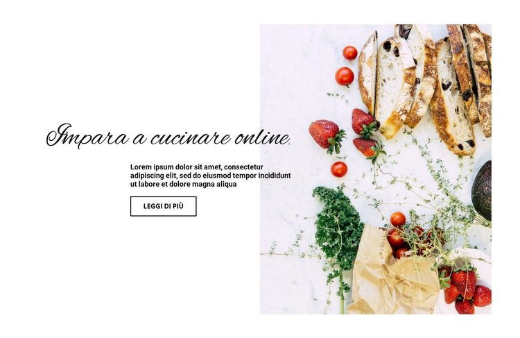 Lezioni di bella presentazione del cibo Modello di sito Web