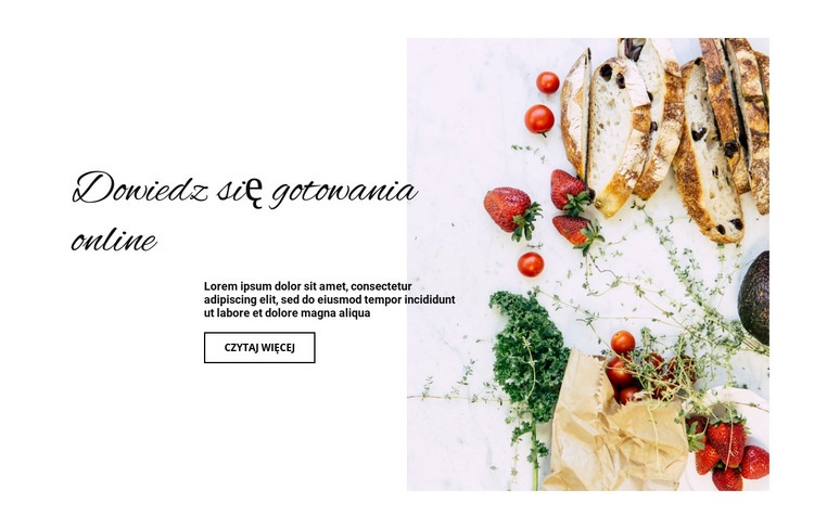 Lekcje pięknej prezentacji jedzenia Kreator witryn internetowych HTML