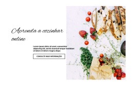 Página Inicial Do Site Para Aulas De Bela Apresentação De Comida