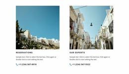 Reservation And Our Experts - Multi-Purpose Web Page Design