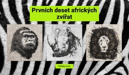 Kresby Afrických Zvířat – Šablona Vstupní Stránky