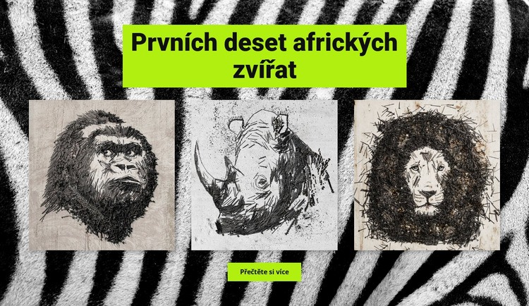 Kresby afrických zvířat Téma WordPress
