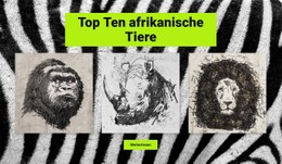Website-Seite Für Zeichnungen Afrikanische Tiere