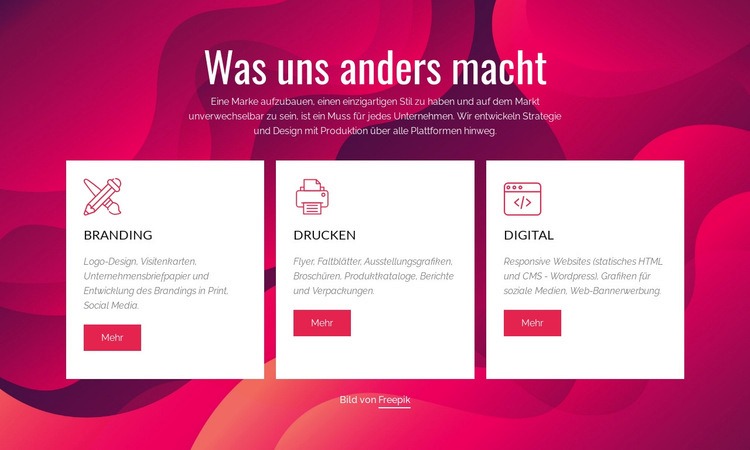 Branding & Digital Creative Studio Eine Seitenvorlage