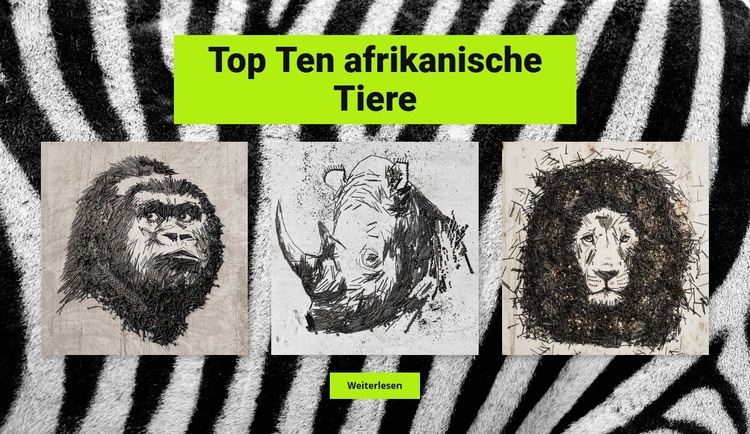 Zeichnungen afrikanische Tiere HTML Website Builder