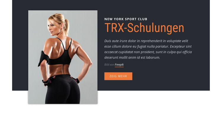 TRX Suspension Training Website-Vorlage