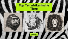 Zeichnungen Afrikanische Tiere - Anpassbare Professionelle Zielseite