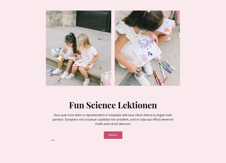 Unterhaltsame Wissenschaftsstunde Landing Page