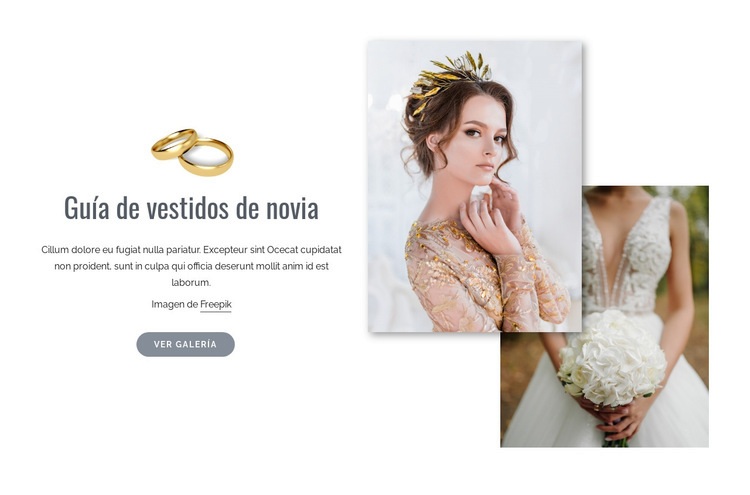 Compras de vestidos de novia Creador de sitios web HTML