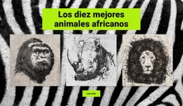 Maqueta De Sitio Web Gratuita Para Dibujos De Animales Africanos