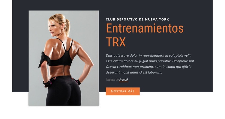Entrenamiento de suspensión TRX Maqueta de sitio web