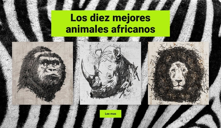 Dibujos de animales africanos Página de destino