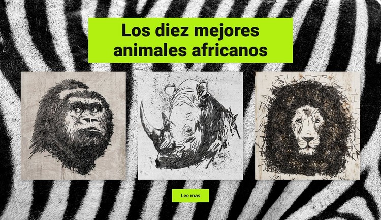 Dibujos de animales africanos Plantilla CSS