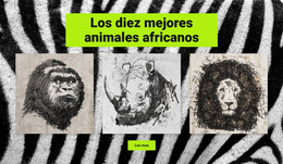 Dibujos De Animales Africanos: Plantilla De Página HTML