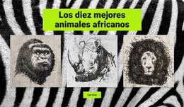 Dibujos De Animales Africanos: Plantilla HTML Adaptable