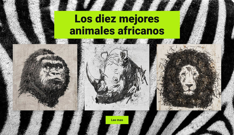 Dibujos de animales africanos Plantilla HTML