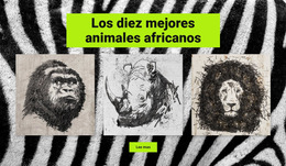 Dibujos De Animales Africanos - Plantilla De Página De Destino