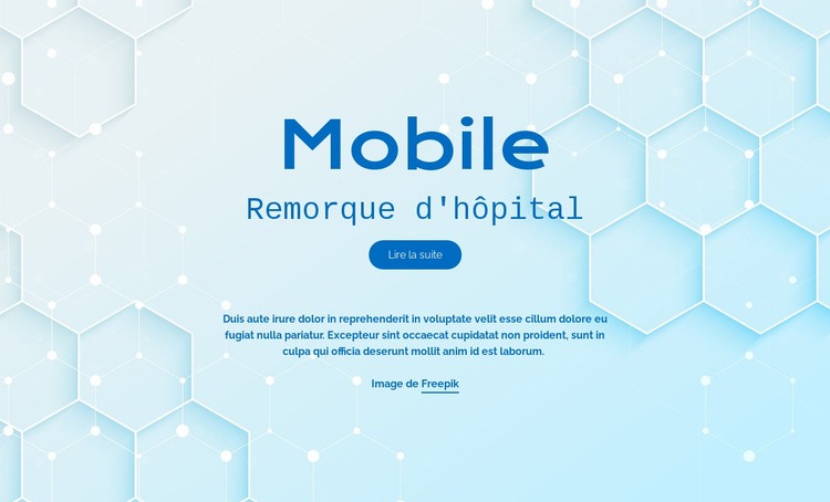Services hospitaliers de Mobite Maquette de site Web