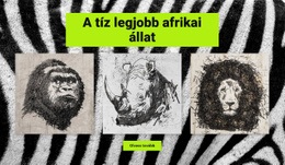 Rajzok Afrikai Állatok - Céloldal Sablon