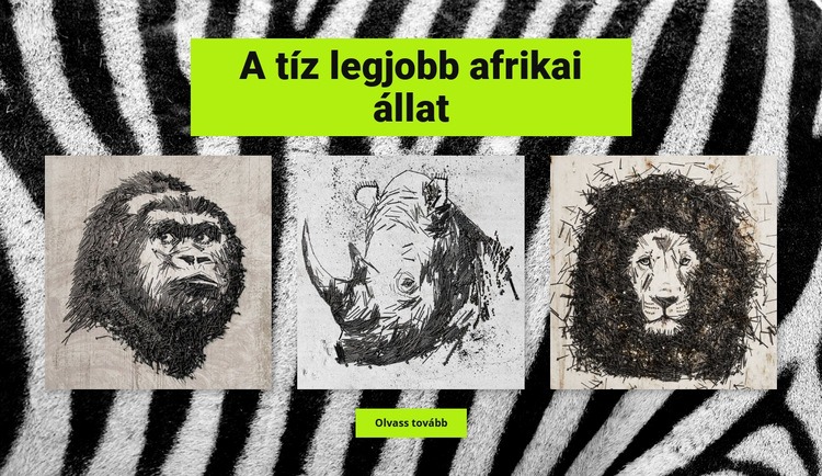 Rajzok afrikai állatok WordPress Téma