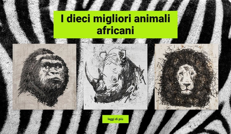 Disegni Animali africani Modelli di Website Builder