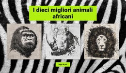 Mockup Di Sito Web Gratuito Per Disegni Animali Africani