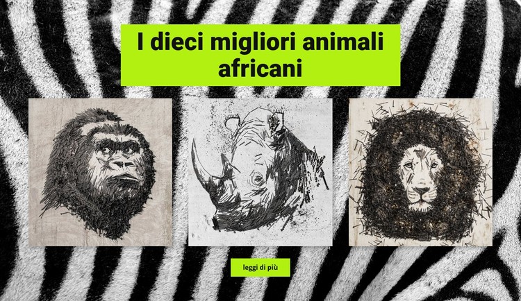 Disegni Animali africani Modello CSS