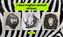 Disegni Animali Africani - Modello Di Pagina Di Destinazione