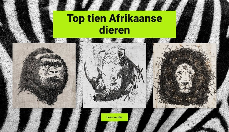 Tekeningen Afrikaanse dieren CSS-sjabloon