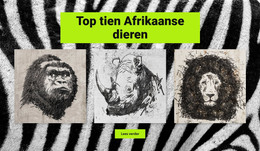 Tekeningen Afrikaanse Dieren - HTML-Paginasjabloon