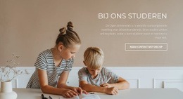 Kinderen Studeren Thuis Één Paginasjabloon