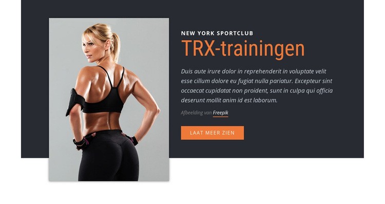 TRX Suspension Training Website mockup