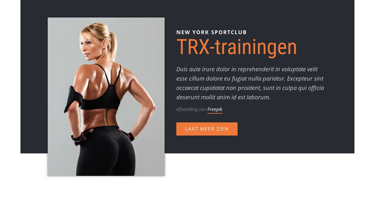 TRX Suspension Training Website sjabloon