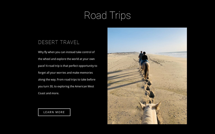 Horseback travel  One Page Template