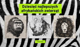 Rysunki Zwierząt Afrykańskich - Responsywny Szablon HTML