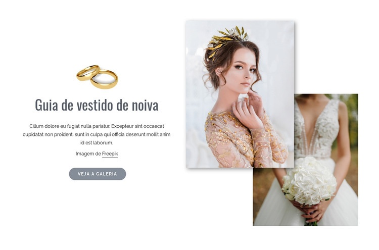 Compra de vestido de noiva Maquete do site