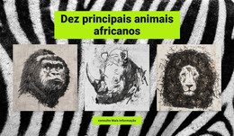 Desenhos De Animais Africanos - Modelo De Página HTML