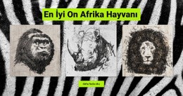 Afrika Hayvanları - Bir Sayfalık Şablon