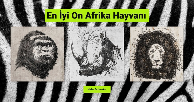 Afrika hayvanları Web Sitesi Oluşturucu Şablonları