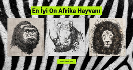 Afrika Hayvanları - Açılış Sayfası Şablonu