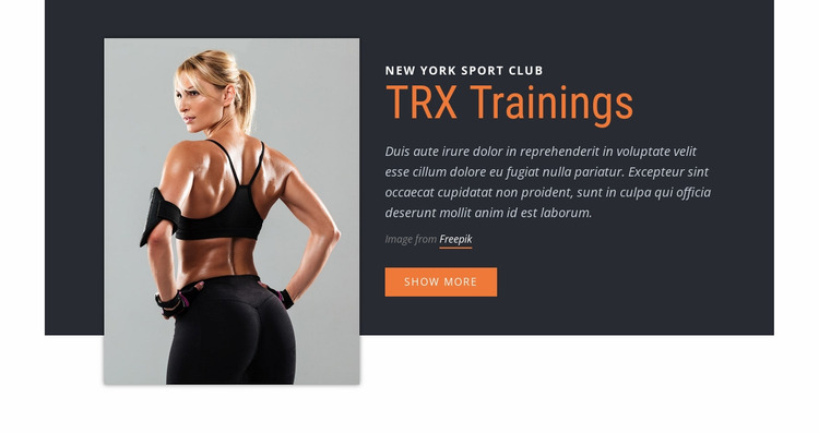 TRX Suspension Training Website Mockup
