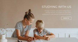 Children Studying At Home {0] - Drag And Drop HTML Editor