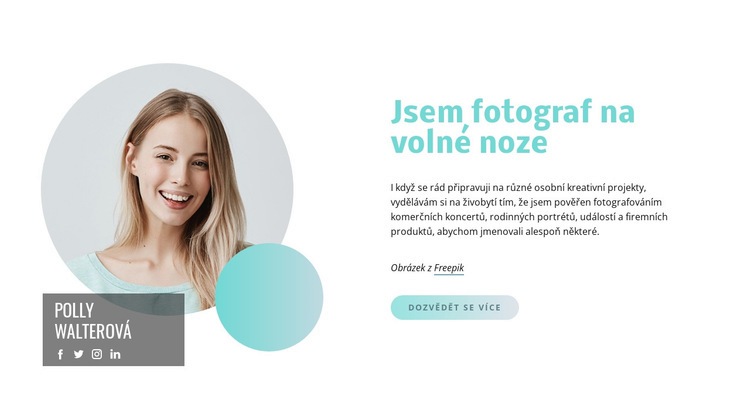 Jsem fotograf na volné noze Šablona CSS